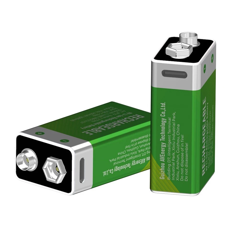 USB įkraunama 9 voltų baterija